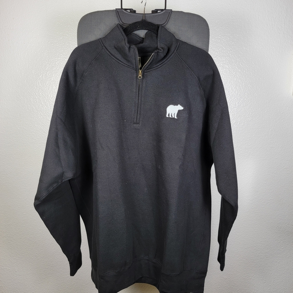 Ouray Sportswear 1/4 Zip Pullover Sweater‎ Bear Logo Black Men's Size XXL